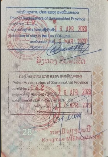 Laos Tourist Visa Extension